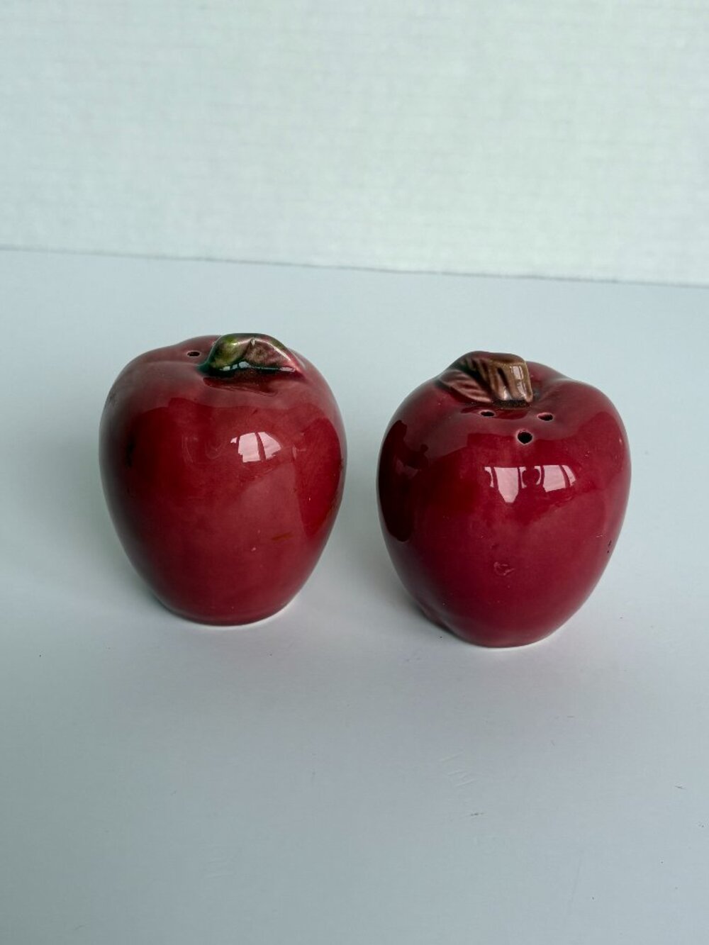Vintage Ceramic Apple Salt and Pepper Shakers
